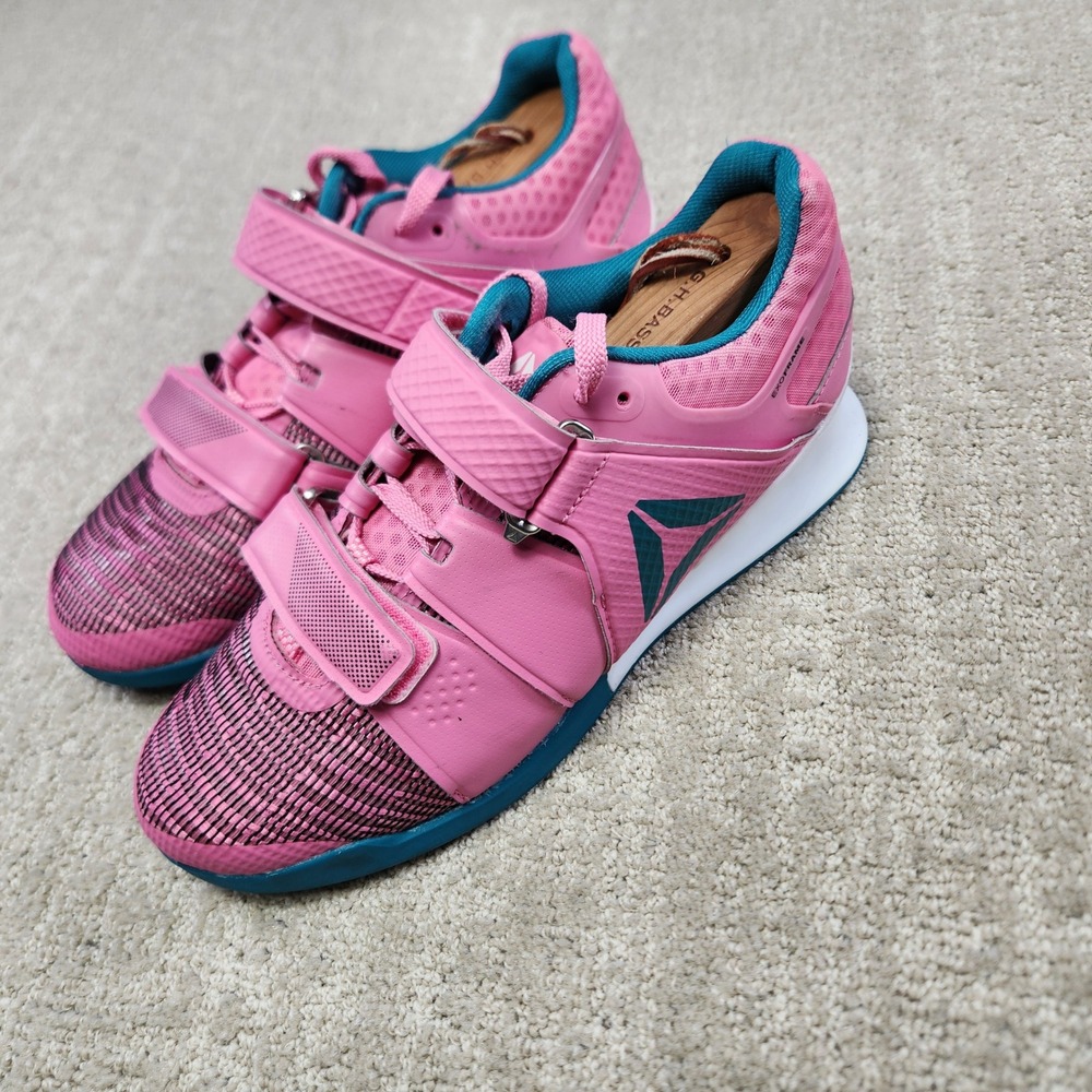Reebok Lifter PR II Women Pink Teal Weightlifting Shoes FU7876 Size 8.5 crossfit